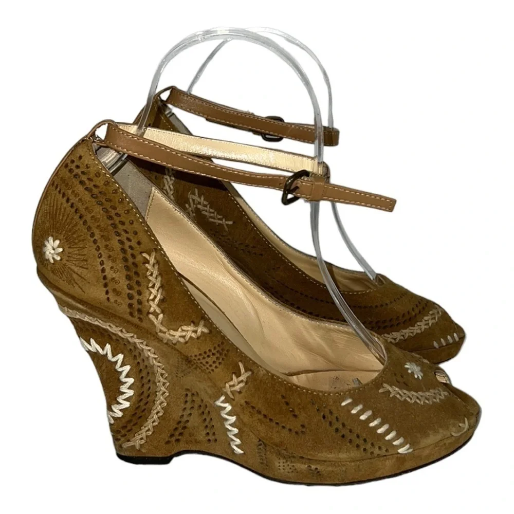Joan & David Brown Suede Wedges